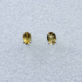 Sterling Silver Oval Citrine Post Earrings Size 2