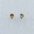 Sterling Silver Round Citrine Post Earrings Size 2