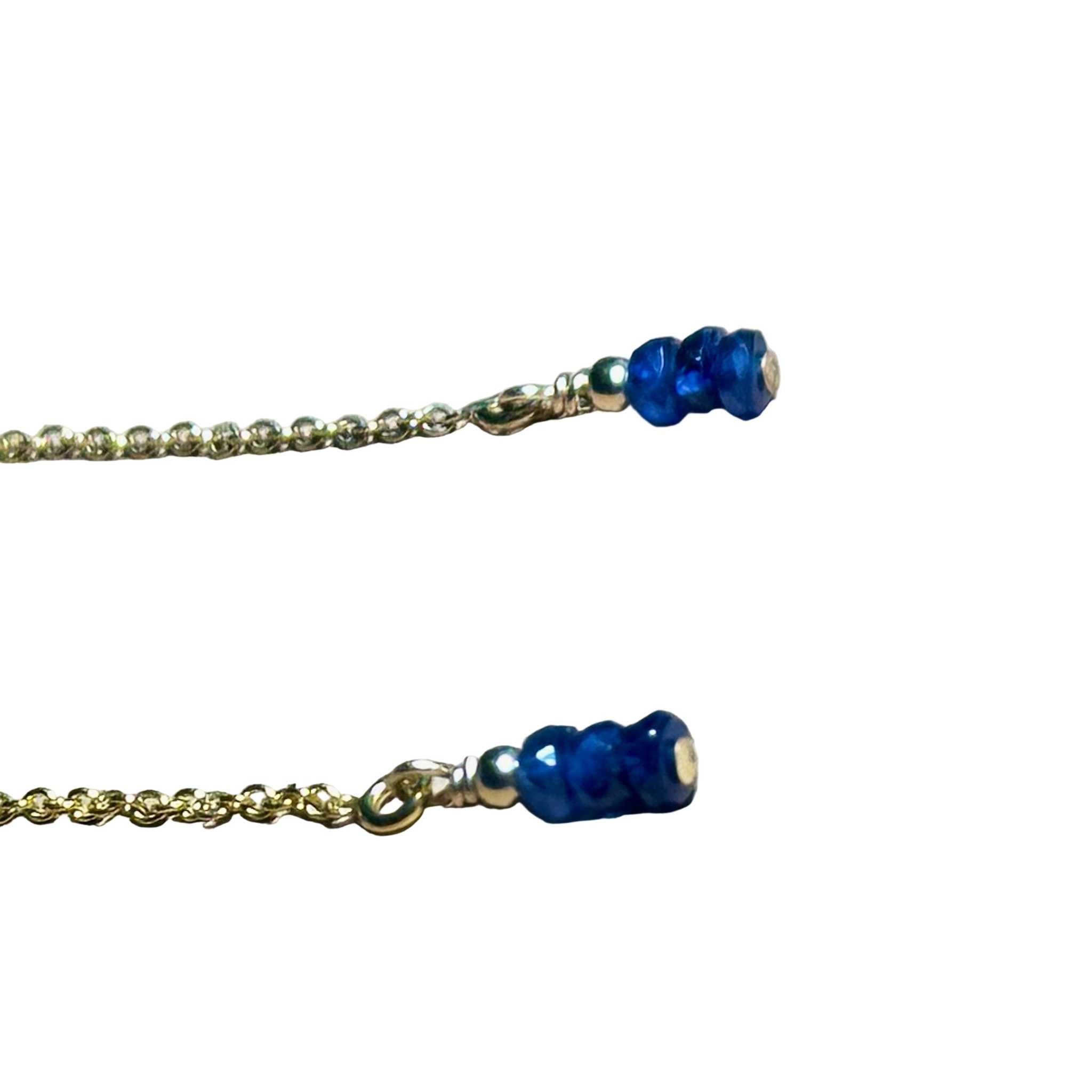 Sept Birthstone Blue Sapphire Bertoni Earrings - Gold Filled Sterling Silver