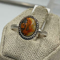 Sterling Silver Bezeled Oval Bumblebee Jasper Ring - Size 10 - Joy, Strength, & Personal Power