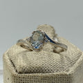 Sterling Silver Split Banded Oval Aquamarine Ring- Size 9 - Peace, Courage & Clear Communication