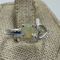 Sterling Silver Heart Ethiopian Opal Ring - Size 8 - Intuition, Creativity & Inner Light
