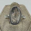 Sterling Silver Bezeled Herkimer Diamond Ring - Size 9 - Clarity, Intuition & Alignment