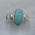 Sterling Silver Larimar Oval Ring - Size 8 - Caribbean Dreams