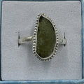 Sterling Silver Natural Moldavite Ring - Size 10 - Transformation & Awakening