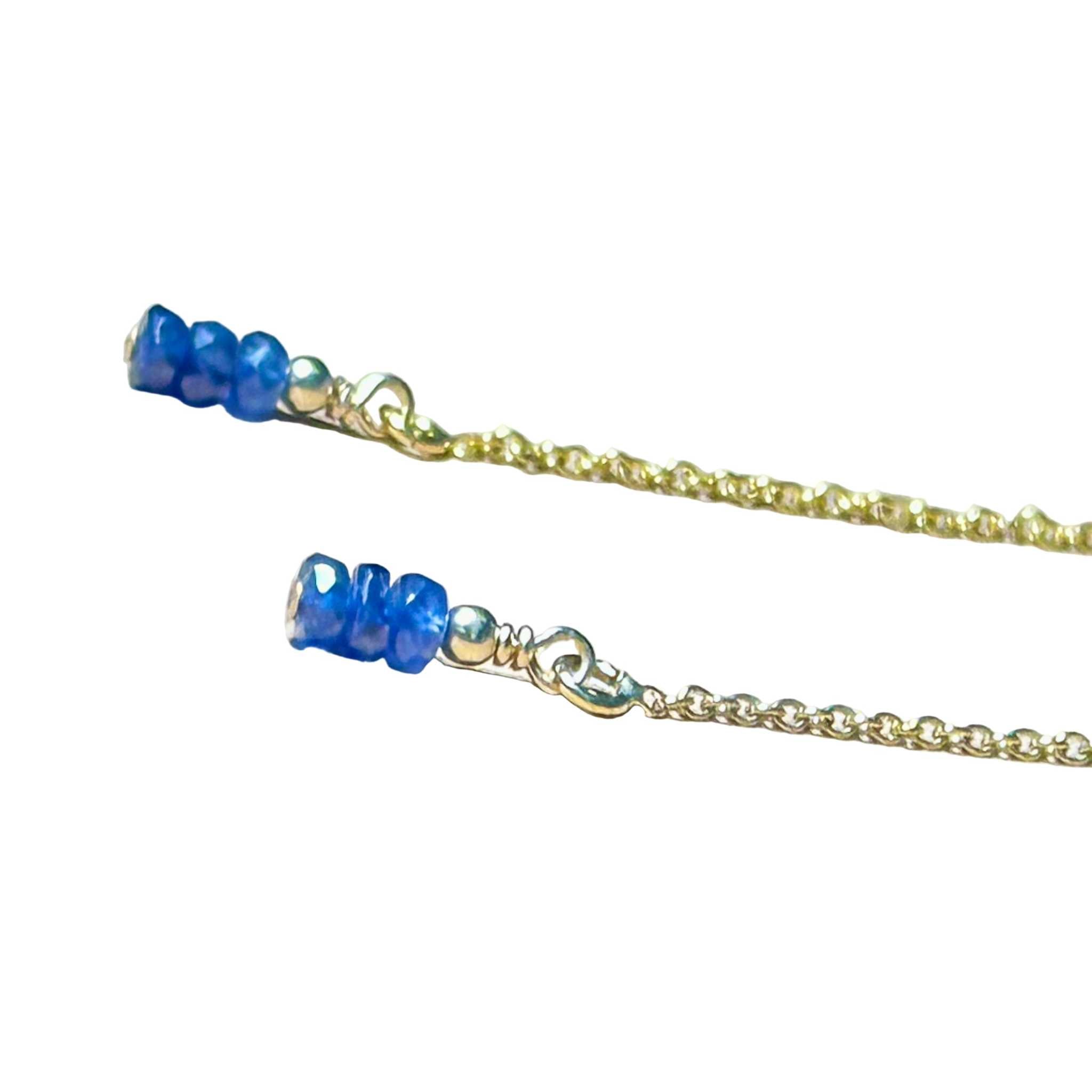 Sept Birthstone Blue Sapphire Bertoni Earrings - Gold Filled Sterling Silver