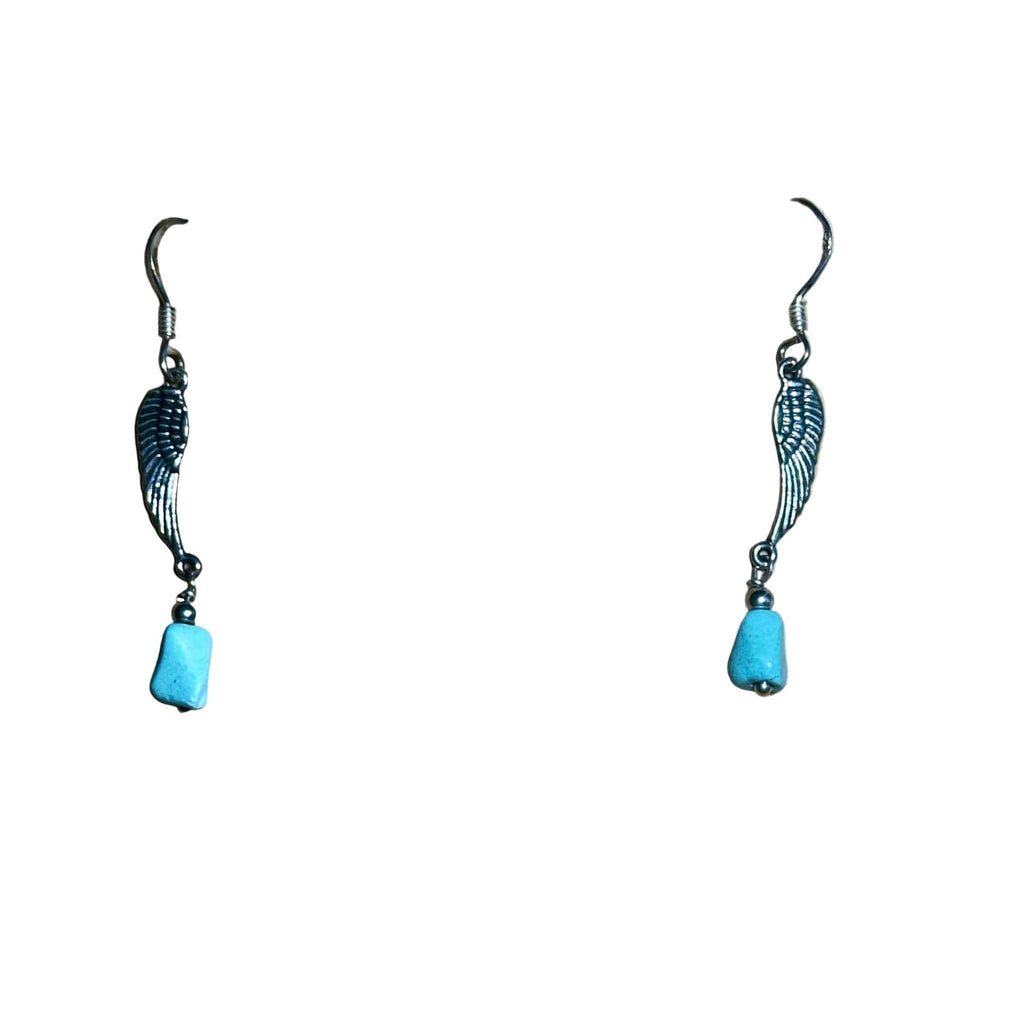 Natural Turquoise and Wing Bertoni Earrings - Sterling Silver