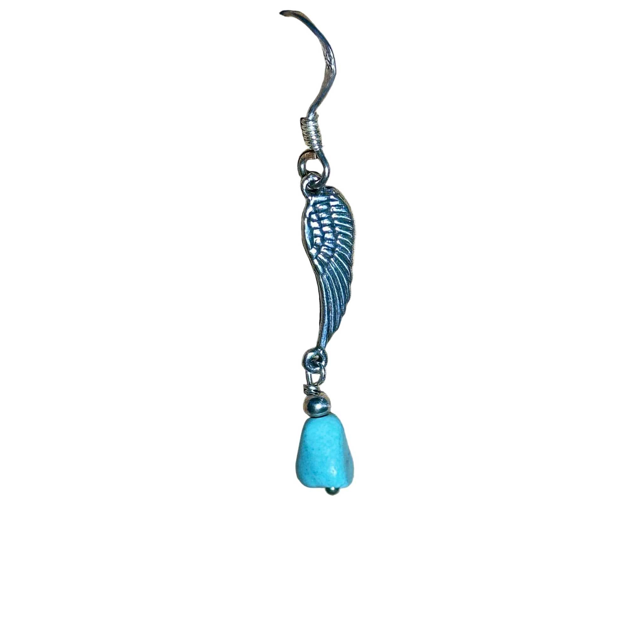 Natural Turquoise and Wing Bertoni Earrings - Sterling Silver