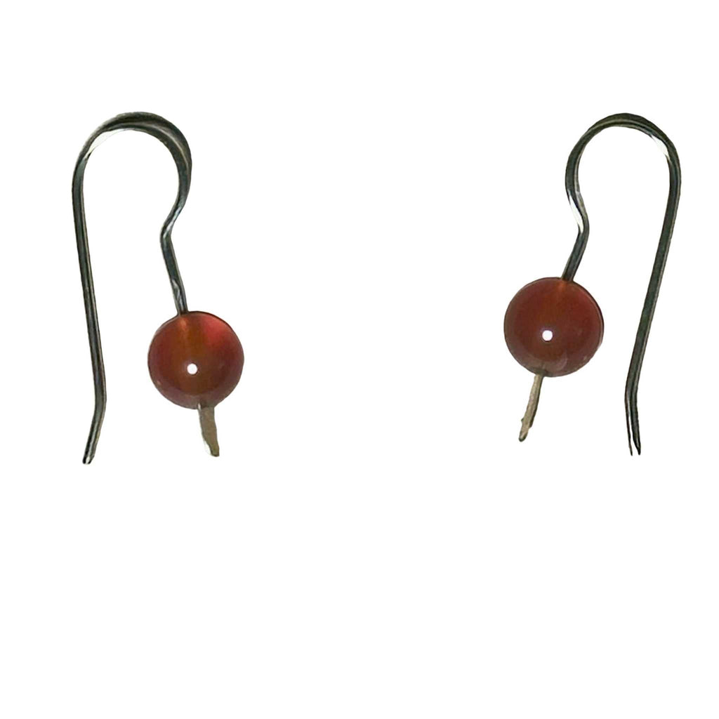 Carnelian Bead Bertoni Earrings - Gold Filled Sterling Silver