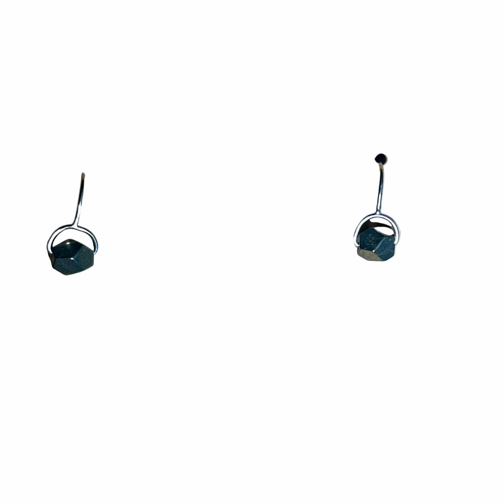 Pyrite Bead Small Dangle Bertoni Earrings - Sterling Silver