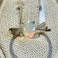 Ethiopian Opal Oval Ribbon-Bypass Ring – Sterling Silver – Size 8