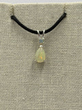 Sterling Silver Stacked Teardrop Ethiopian Opal Pendant