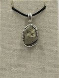 Sterling Silver Bezeled Raw Pyrite Pendant