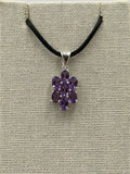 Sterling Silver Amethyst Flower Pendant