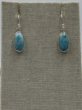 Sterling Silver Oval Larimar Dangle Earrings
