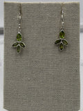 Sterling Silver Leaf Cluster Peridot Dangle Earrings