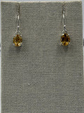 Sterling Silver Oval Citrine Dangle Earrings Size 2