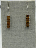 Sterling Silver Bar Citrine Dangle Earrings