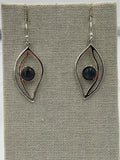 Sterling Silver Open Leaf Labradorite Dangle Earrings