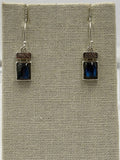 Sterling Silver Square Labradorite Dangle Earrings