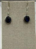 Sterling Silver Flower Bezeled Labradorite Dangle Earrings