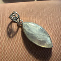 Marquise Rainbow Moonstone Pendant in Sterling Silver - 1.5”