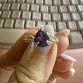 Pear-Cut Amethyst Ring in Sterling Silver – Size 9 – Calming Intuition & Spiritual Protection