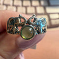 Jade Elephant Band Sterling Silver Ring – Sizes 6 and 9