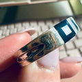 Black Onyx Square-Cut Band Ring – Sterling Silver – Size 13