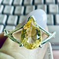 Citrine Pear-Cut Branch-Style Ring – Sterling Silver – Size 13