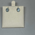Aquamarine Oval Post Earrings – Sterling Silver