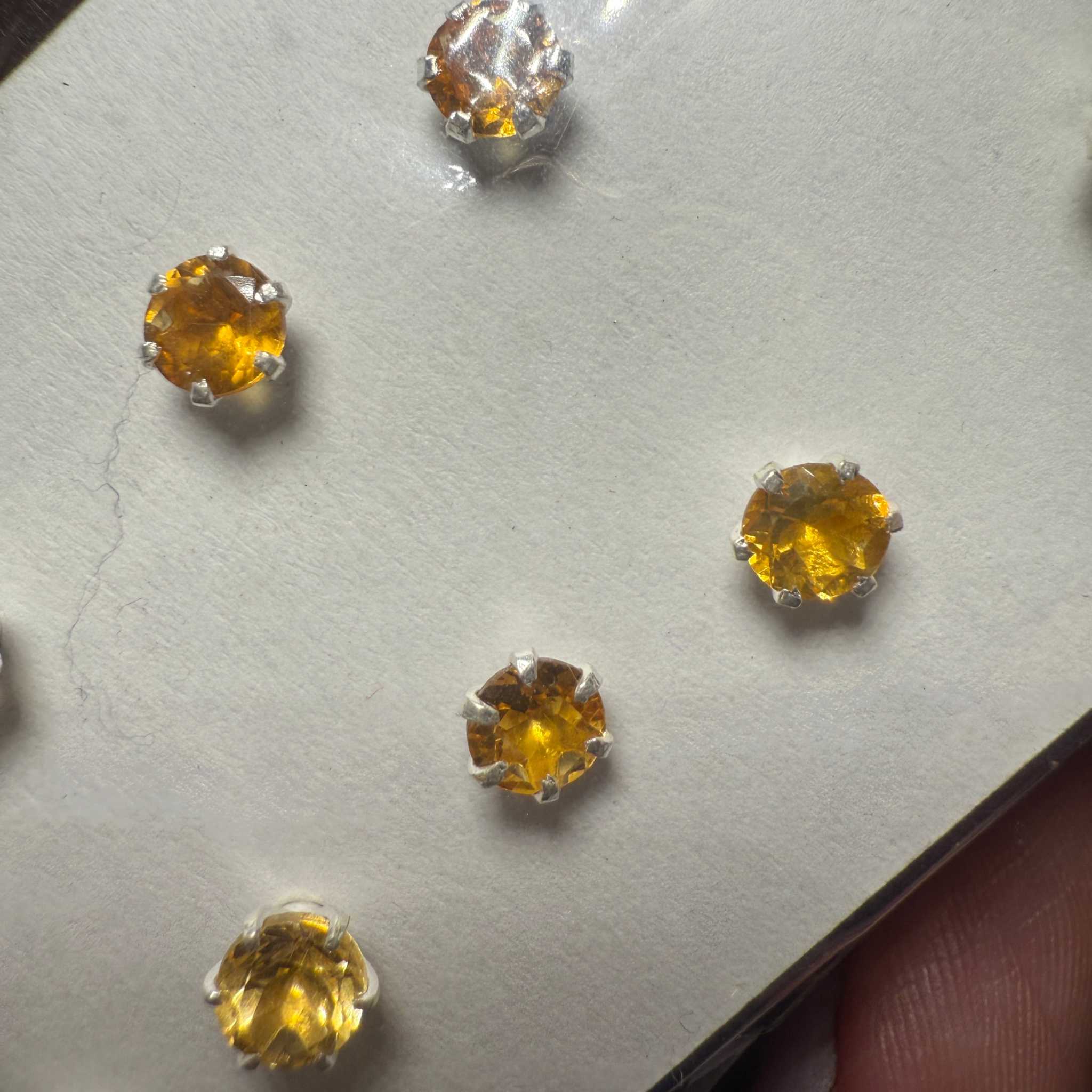 Citrine Round Post Earrings – Sterling Silver