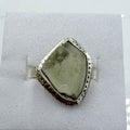 Sterling Silver Bezeled Libyan Desert Glass Ring - Size 6- Cosmic, Illuminating & Transformative
