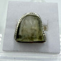 Sterling Silver Bezeled Libyan Desert Glass Ring - Size 9 - Cosmic, Illuminating & Transformative