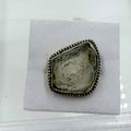 Sterling Silver Bezeled Libyan Desert Glass Ring - Size 8 - Cosmic, Illuminating & Transformative