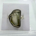 Sterling Silver Bezeled Libyan Desert Glass Ring - Size 8 - Cosmic, Illuminating & Transformative