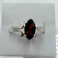 Sterling Silver Marquise Garnet Ring – Size 10 – Passion, Strength & Grounding