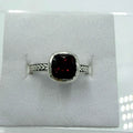 Sterling Silver Cushion-Cut Garnet Braided Band Ring – Size 6 – Passion, Strength & Grounding