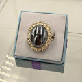 Sterling Silver Ornate Bezeled Terahertz Ring - Size 8 - Healing, Energizing & Cleansing