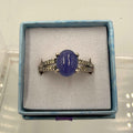 Sterling Silver Split Banded Oval Tanzanite Ring - Size 8 - Spiritual, Intuitive & Elevated