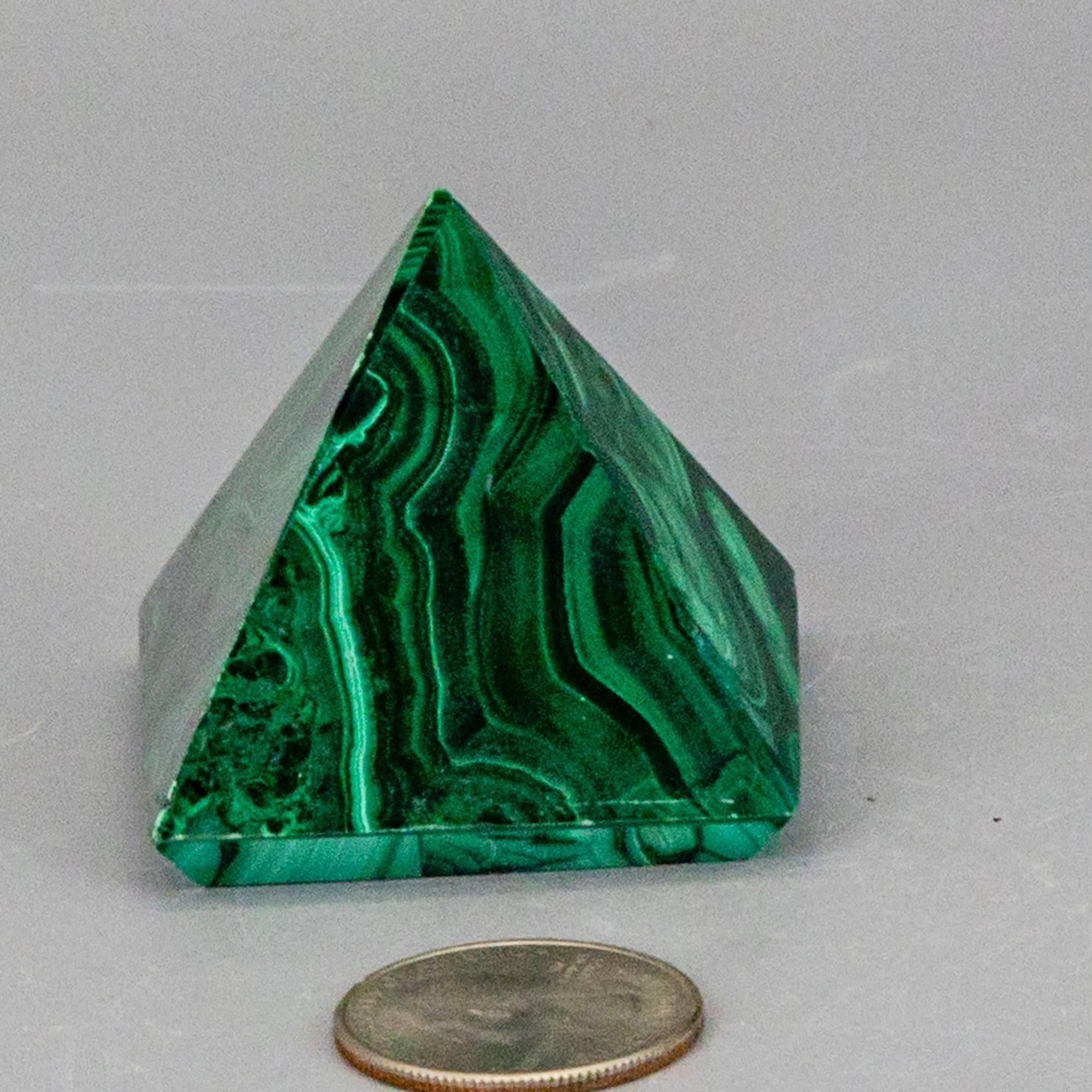 Malachite Pyramid, High Quality Crystal