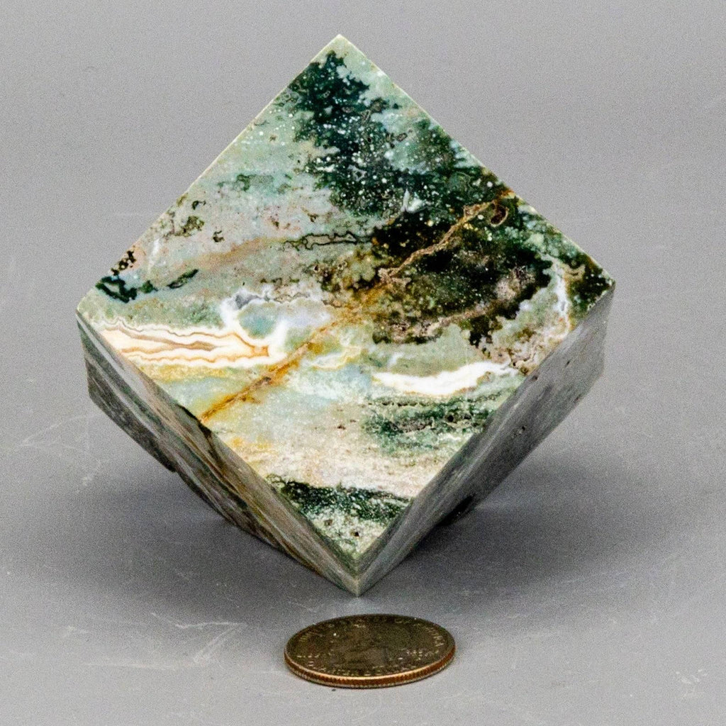 Ocean Jasper Cut Corner Cube - 418g (2.25 inch)