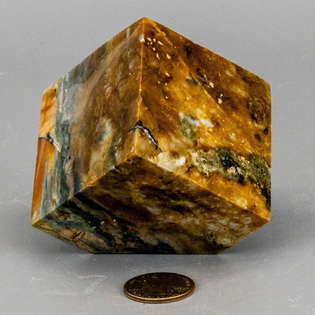 Ocean Jasper Cut Corner Cube - 514g (2.25 inch)