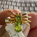 Gemstone Spider Ring in Sterling Silver or Gold Vermeil