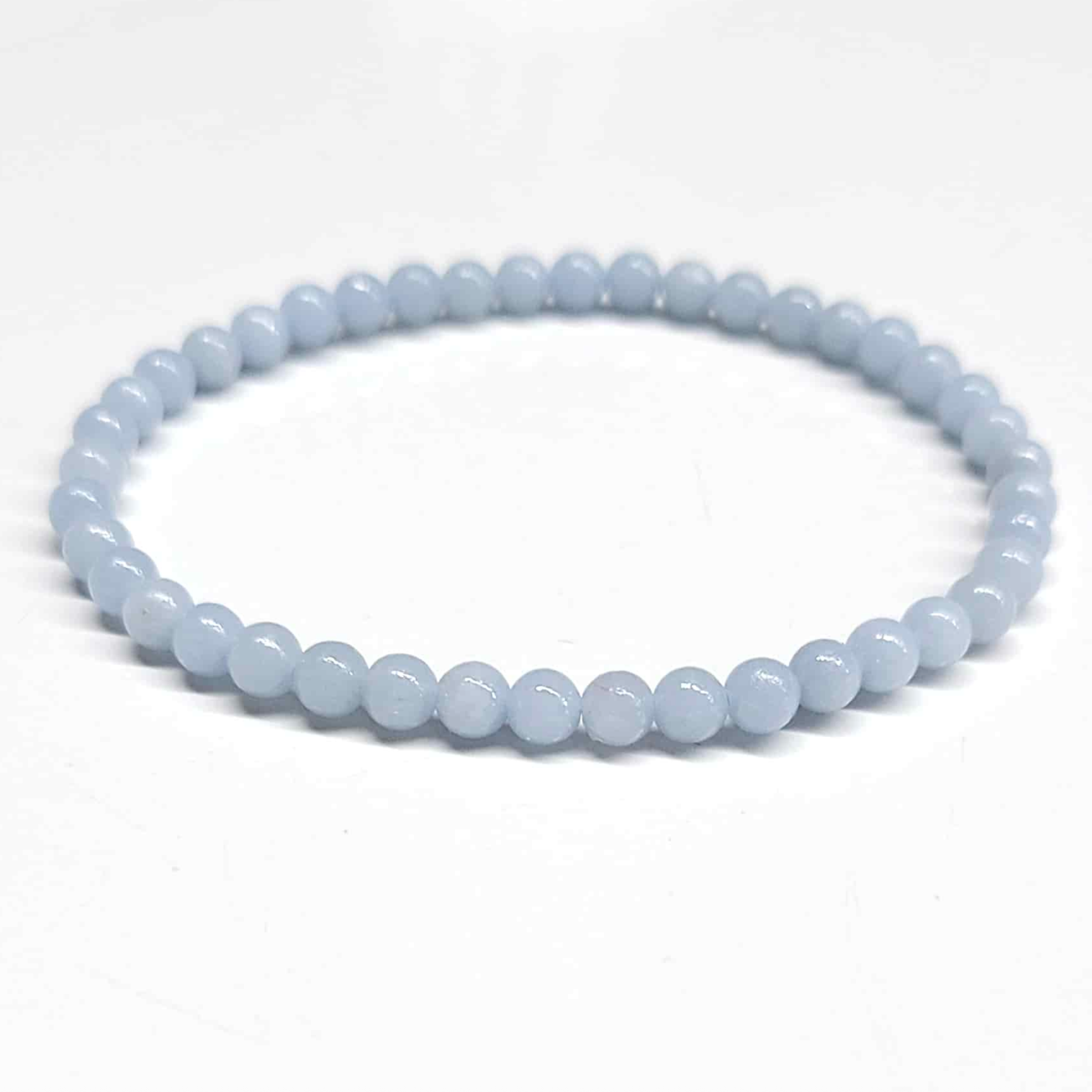 Angelite Round Bead Bracelet - Angelic Communication