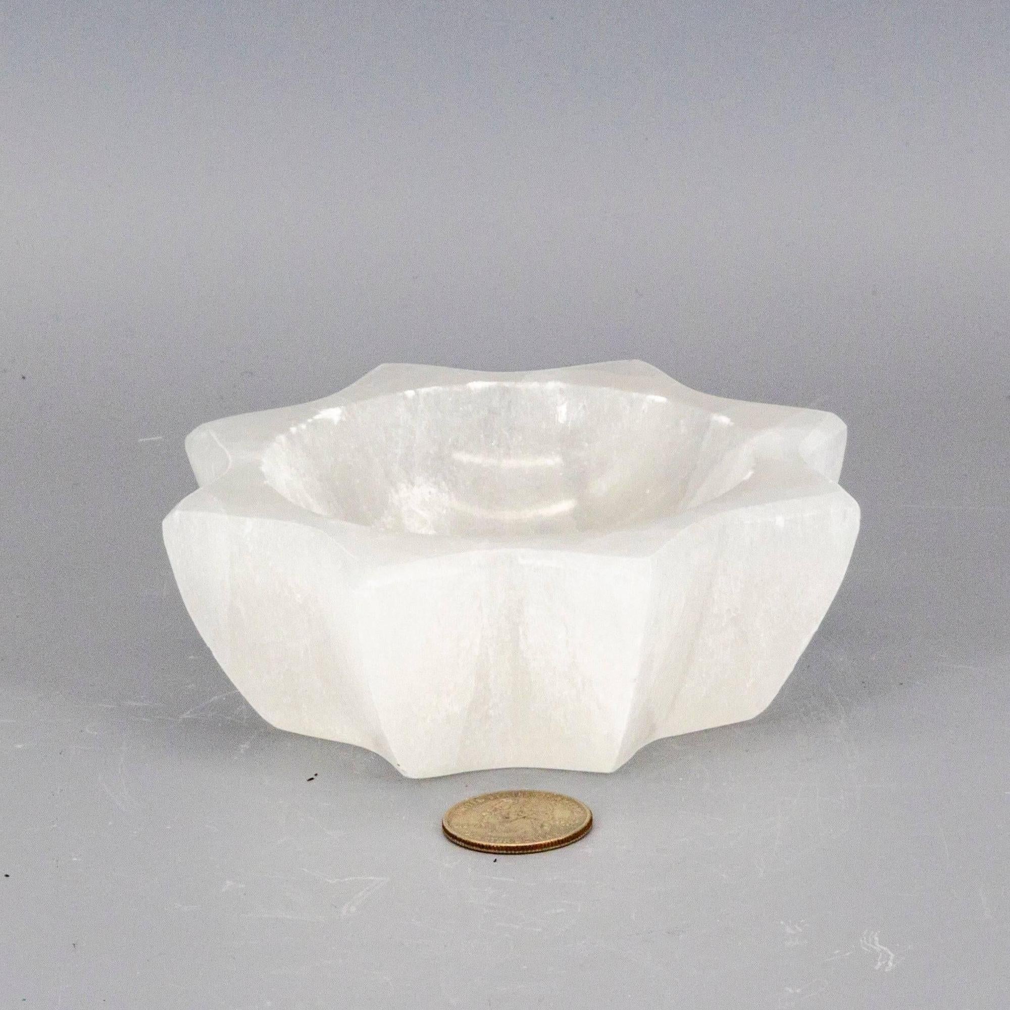 Selenite Rare 8 Point Star Bowl