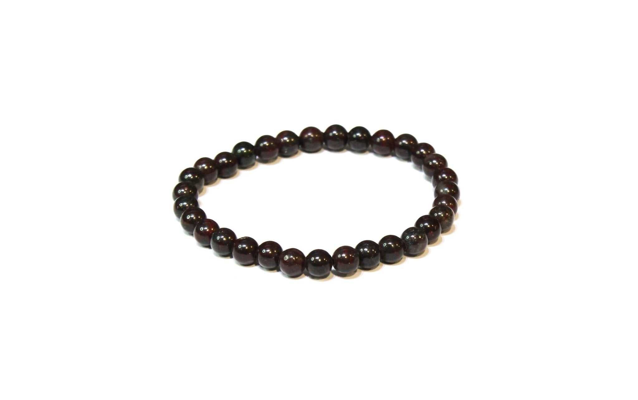 African Bloodstone Round Bead Bracelet - Courageous Vitality
