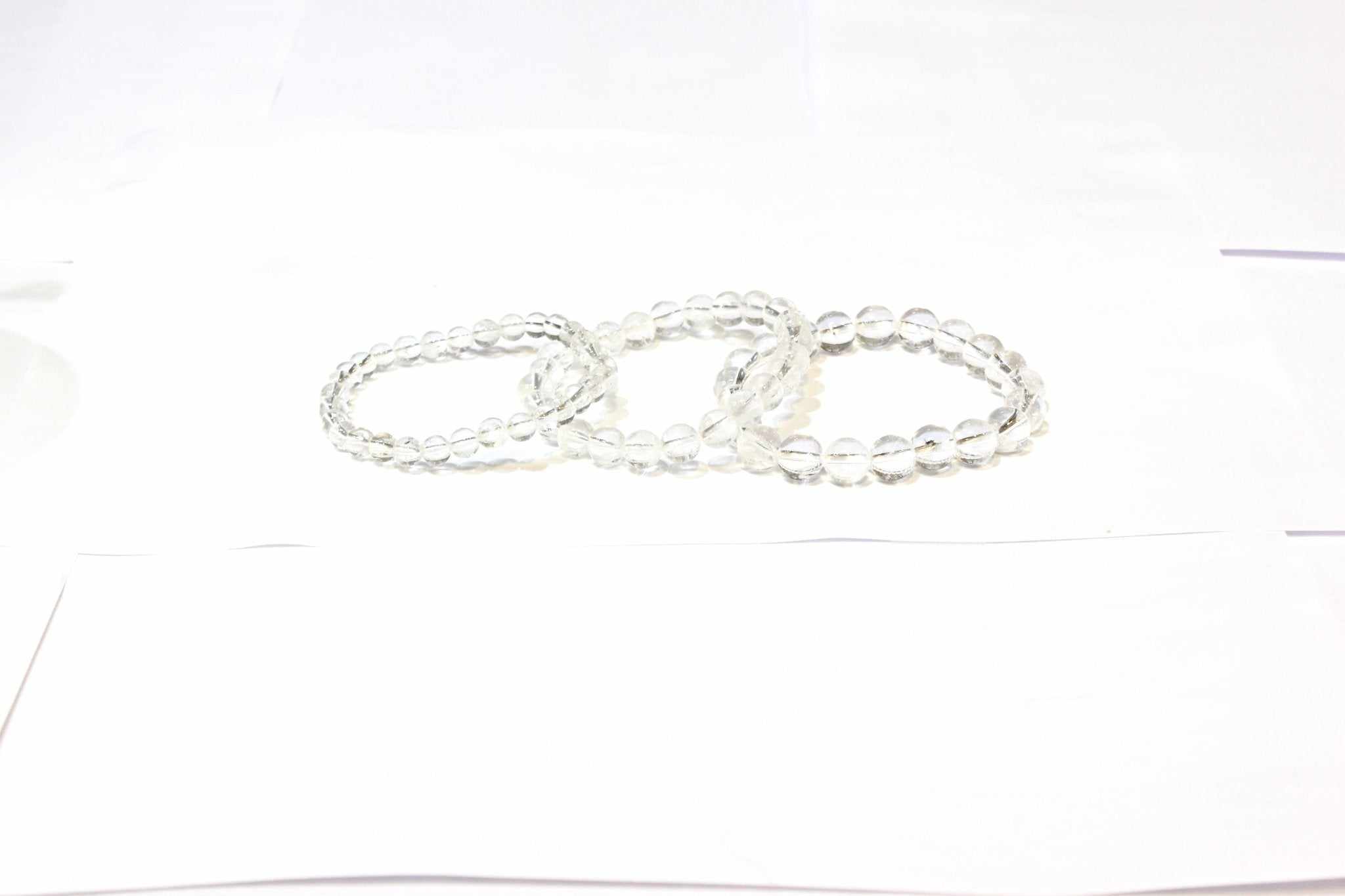 Clear Quartz Round Bead Bracelet - Amplifies Intent