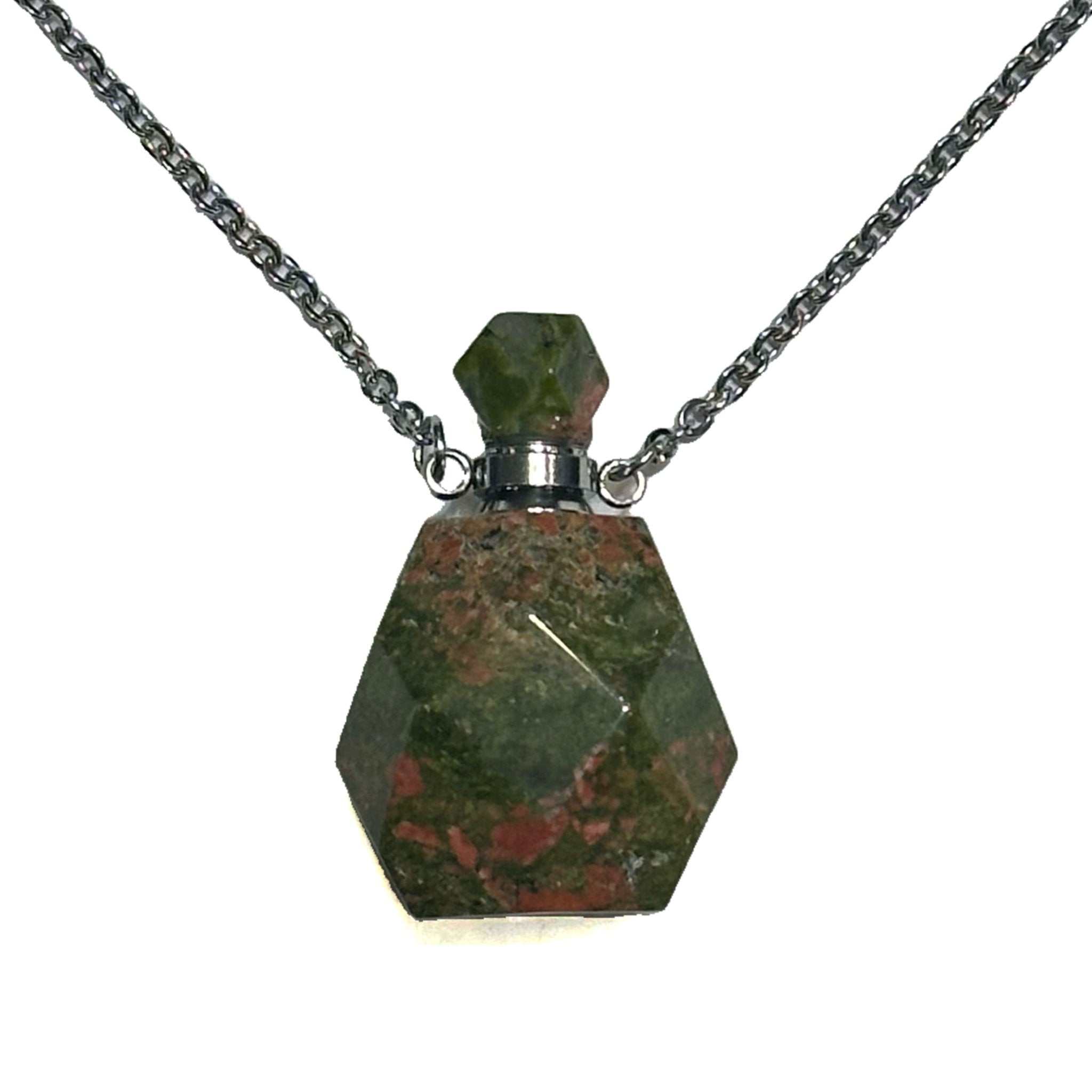 Gemstone Poison Bottle Necklace