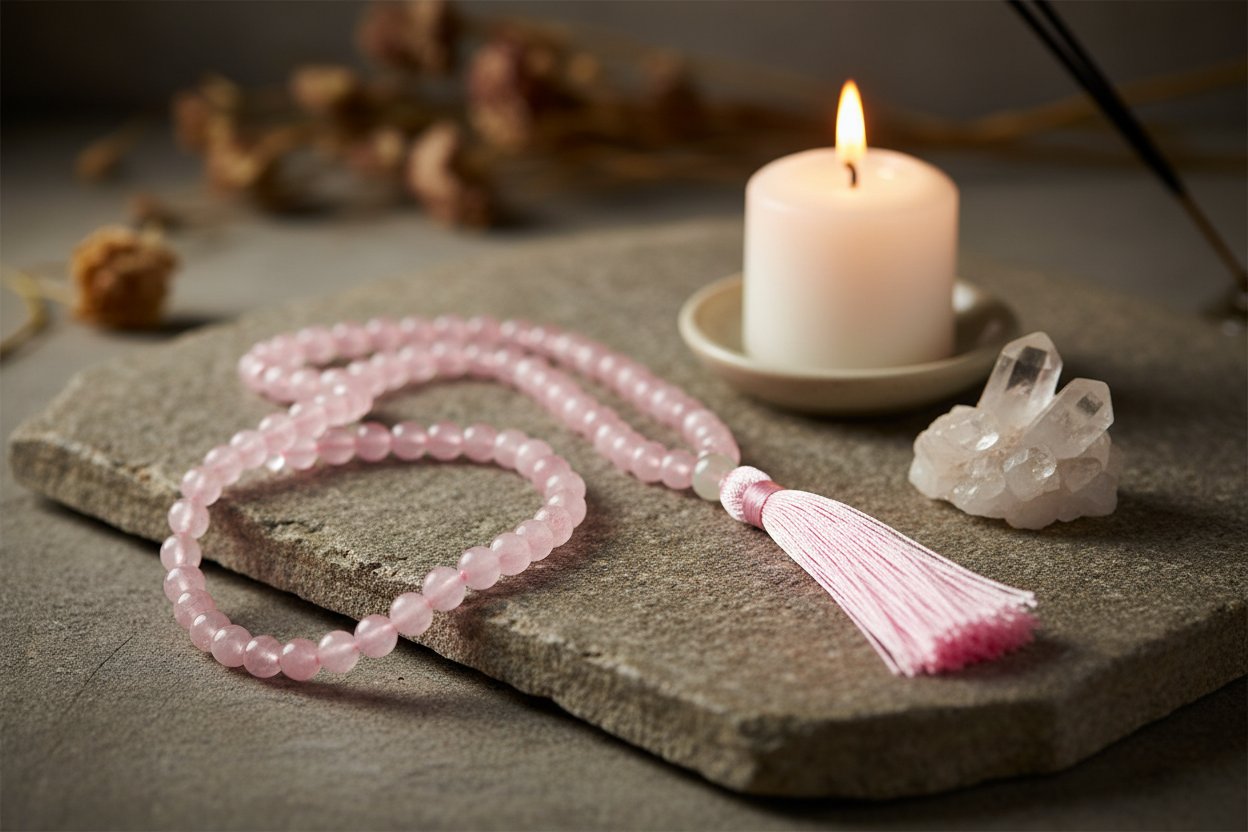 Rose Quartz Mala Necklace